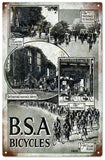 Vintage BSA Bicycle Metal Sign