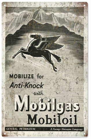 Vintage Mobilgas Gas Station Metal Sign