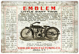 Vintage Emblem Motorcycle Metal Sign
