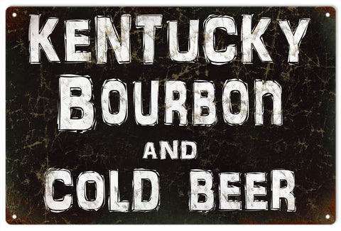 Vintage Kentucky Bourbon Bar Sign 8x14