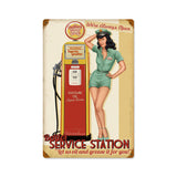 Bettie Page Service Station Sign Metal Sign Wall Decor 12 x 18