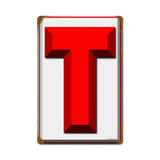 T Metal Sign Wall Decor 12 x 18