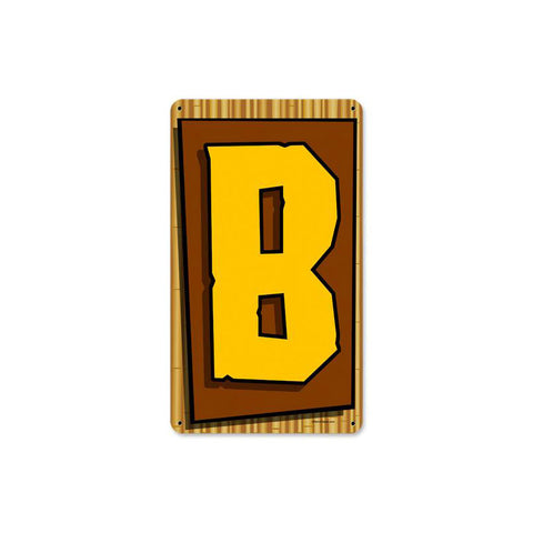Tiki Letter B Metal Sign Wall Decor 8 x 14