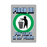 Pitch In Metal Sign Wall Decor 12 x 18