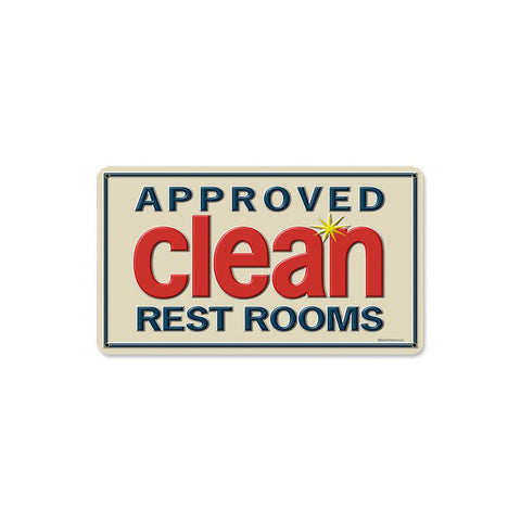 Approved Clean Metal Sign Wall Decor 8 x 14