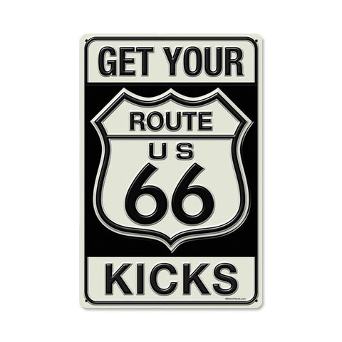Route 66 Kicks Metal Sign Wall Decor 18 x 12