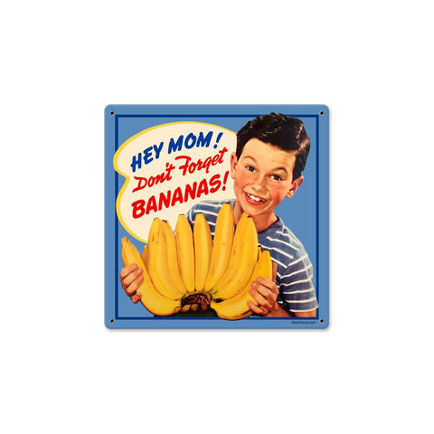 Bananas Metal Sign Wall Decor 12 x 12