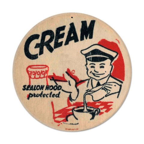 Cream Metal Sign Wall Decor 14 x 14
