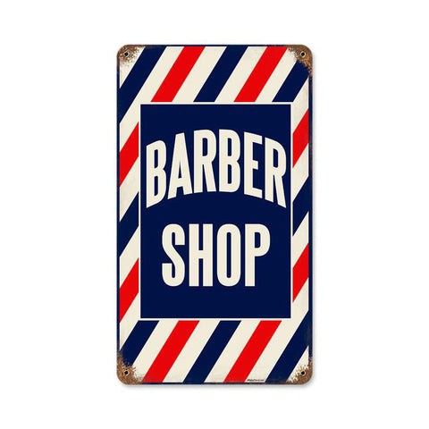 Barber Shop Metal Sign Wall Decor 14 x 8