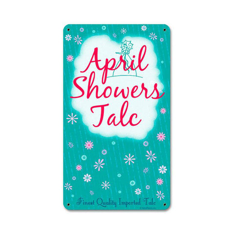 April Showers Metal Sign Wall Decor 8 x 14