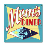 Mom's Diner Metal Sign Wall Decor 12 x 12