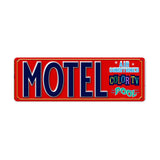 Motel Metal Sign Wall Decor 8 x 24