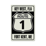 Route 1 Metal Sign Wall Decor 18 x 12