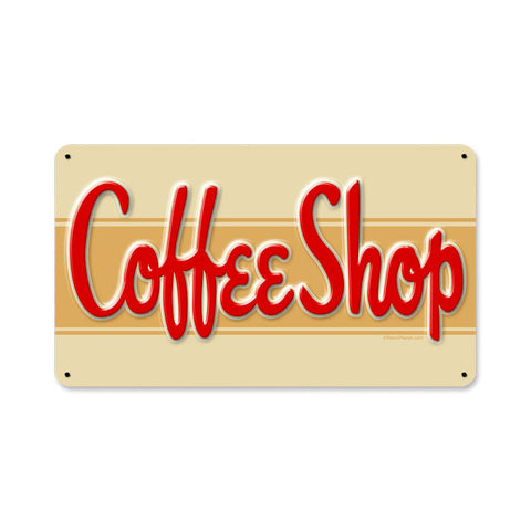 Coffee Shop Metal Sign Wall Decor 14 x 8