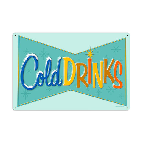 Cold Drinks Metal Sign Wall Decor 24 x 16