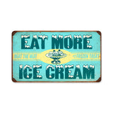 Ice Cream Metal Sign Wall Decor 14 x 8