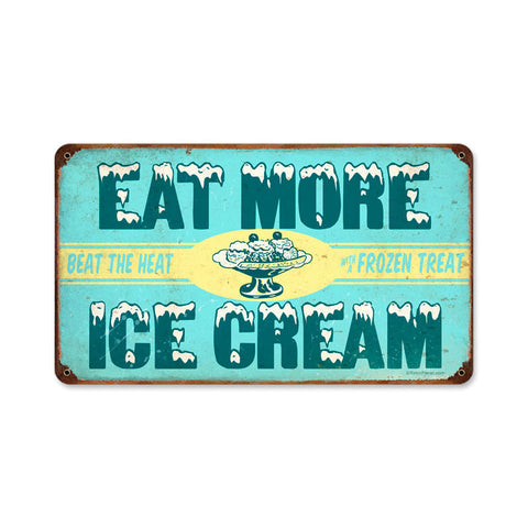 Ice Cream Metal Sign Wall Decor 14 x 8