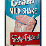Milk Shake Metal Sign Wall Decor 16 x 24