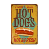 Hot Dogs Metal Sign Wall Decor 16 x 24
