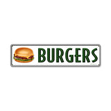 Burgers Metal Sign Wall Decor 20 x 5