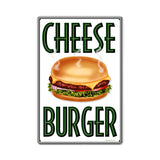 Cheese Burger Metal Sign Wall Decor 12 x 18