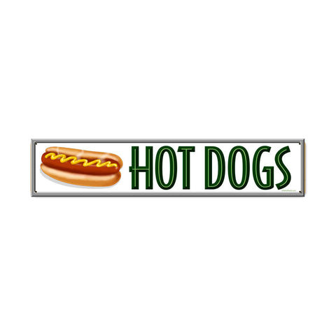 Hot Dogs Metal Sign Wall Decor 28 x 6