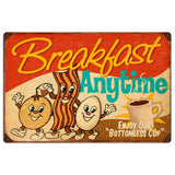 Breakfast Metal Sign Wall Decor 24 x 16