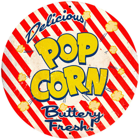 Popcorn Metal Sign Wall Decor 28 x 28