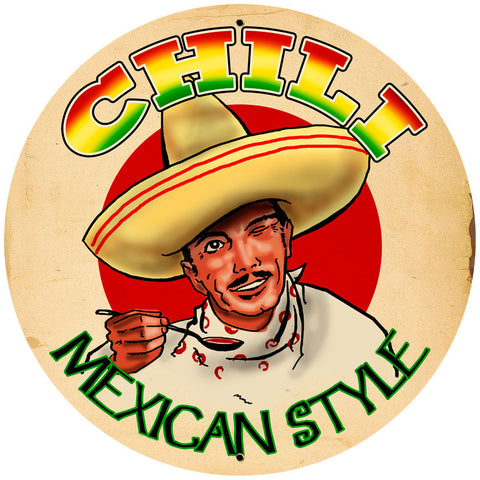 Chili Metal Sign Wall Decor 28 x 28