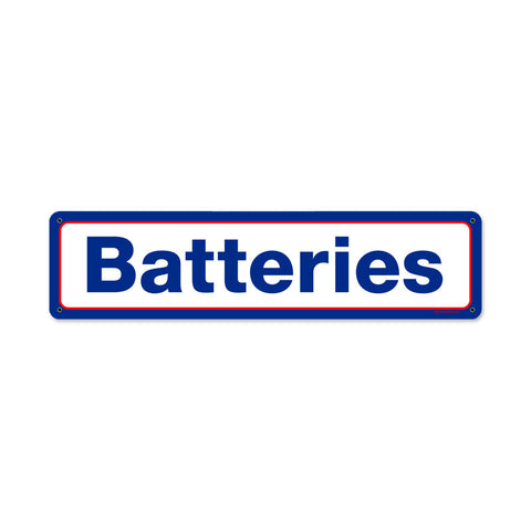 Mobil Batteries Metal Sign Wall Decor 20 x 5