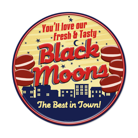Black Moons Metal Sign Wall Decor 14 x 14