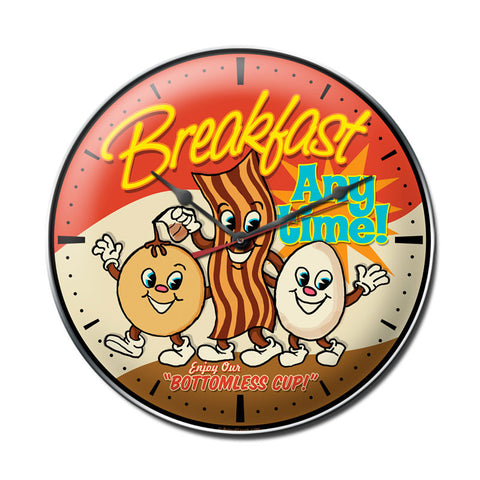 Breakfast Anytime Metal Sign Wall Decor 14 x 14