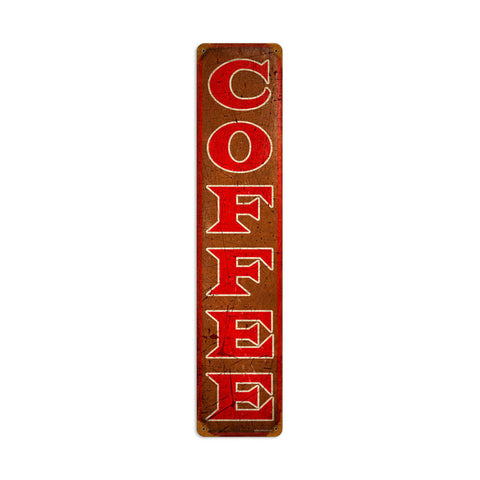 Coffee Metal Sign Wall Decor 6 x 28