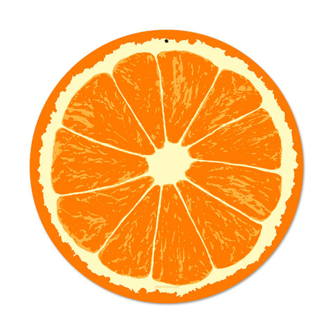 Orange Metal Sign Wall Decor 14 x 14