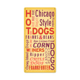 Hot Dogs Metal Sign Wall Decor 12 x 24