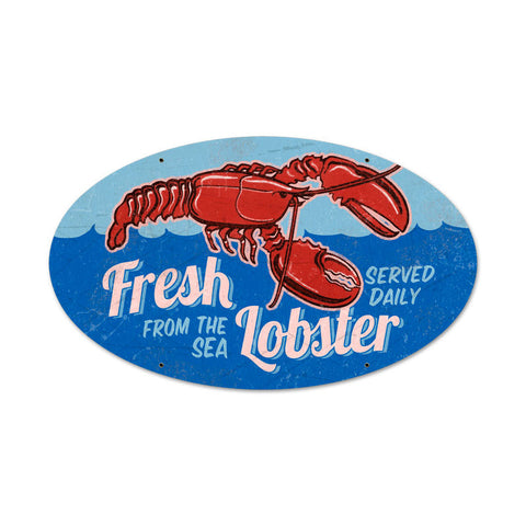 Fresh Lobster Metal Sign Wall Decor 24 x 14
