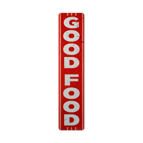 Good Food Metal Sign Wall Decor 6 x 28