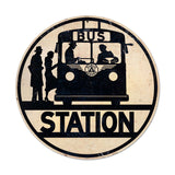 Bus Stop Metal Sign Wall Decor 14 x 14