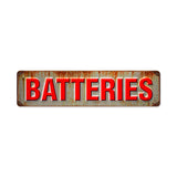 Batteries Metal Sign Wall Decor 20 x 5