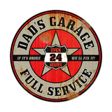 Dads Garage Metal Sign Wall Decor 14 x 14