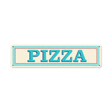 Blue Pizza Metal Sign Wall Decor 20 x 5