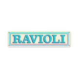 Blue Ravioli Metal Sign Wall Decor 20 x 5