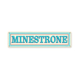 Blue Minestrone Metal Sign Wall Decor 20 x 5