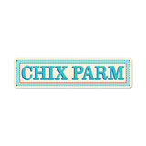 Blue Chix Parm Metal Sign Wall Decor 20 x 5