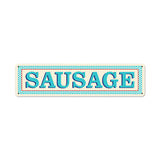 Blue Sausage Metal Sign Wall Decor 20 x 5