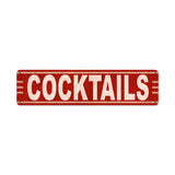 Cocktails Metal Sign Wall Decor 20 x 5