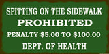 RR-92 Spitting Prohibited Railroad Metal Sign
