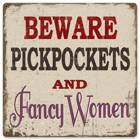 RR-93 Beware Pickpockets Sign 12x12