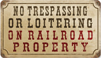 RR-98 No Trespassing Railroad Sign 8x14