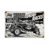Santa Ana Drag Race Metal Sign Wall Decor 18 x 12